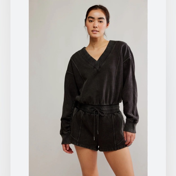 Free People FP Movement Intercept Romper Black NWT Size XS Fall Beach Travel